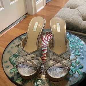Guess by Marciano Silver Platform Sandals
